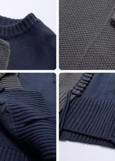【Mz】Mending stitch layering knitwear  MZ0007
