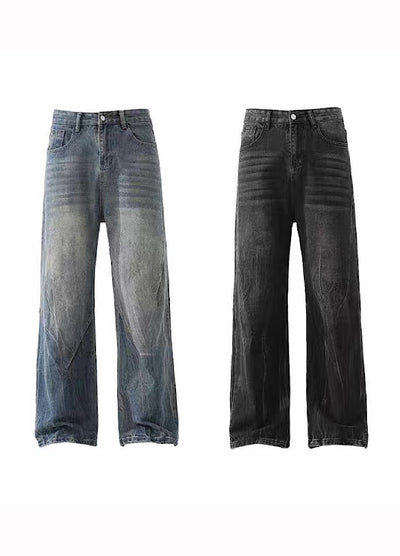 【BLANKIN】Basic mid-wash wide silhouette denim pants  BI0006