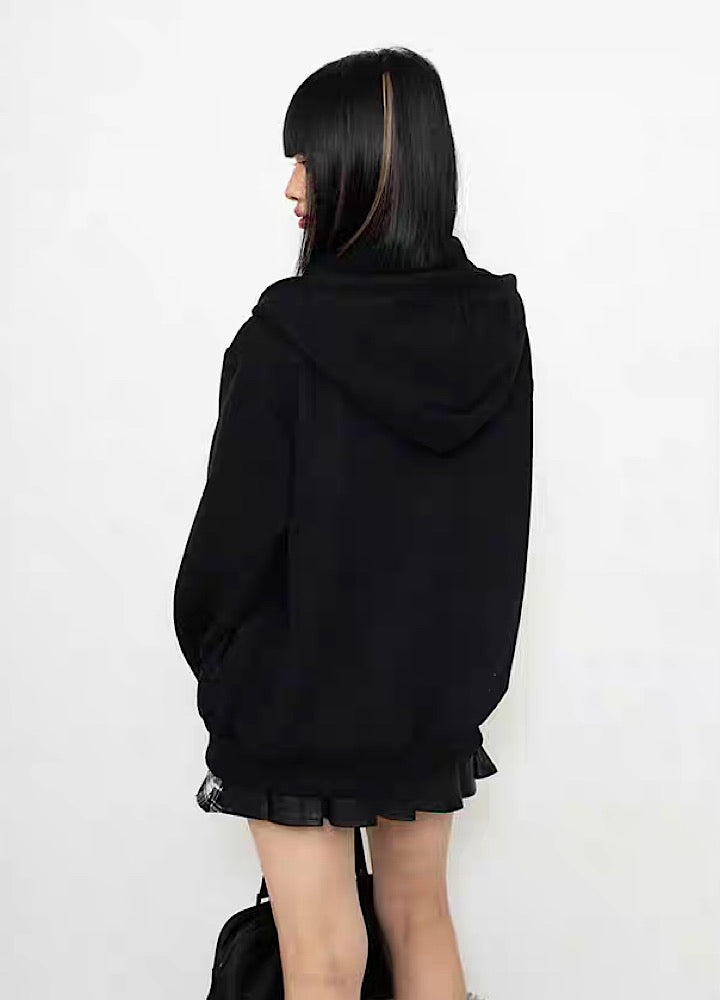 [ZERO STORE] Monotone color casual design full zip hoodie ZS0016