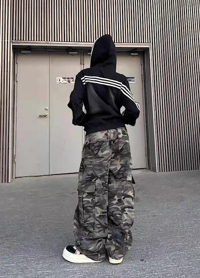 【TR BRUSHSHIFT】Short silhouette monotone base front number wash hoodie  TB0058