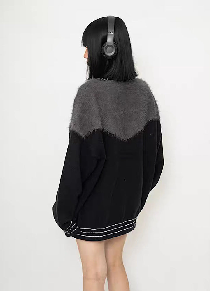 ZERO STORE] Patch type broad design black jacket outer