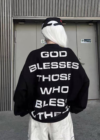 【TR BRUSHSHIFT】Red cross front design with initials on the back Loose long-sleeved T-shirt  TB0061