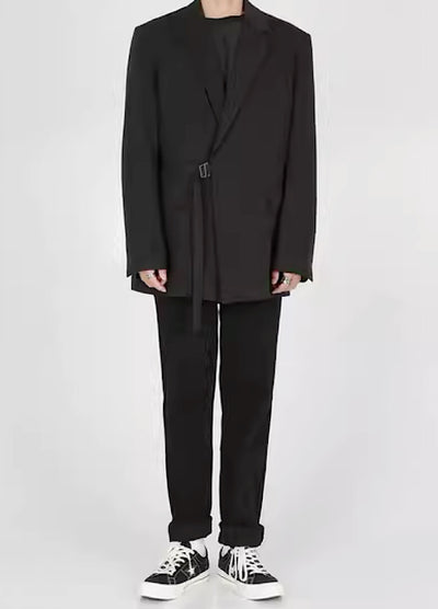 [BOB] Belt size asymmetric design jacket BO0016