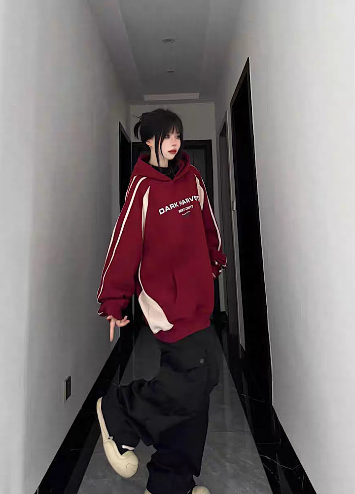 【W3】Full line design double coloring over hoodie  WO0044