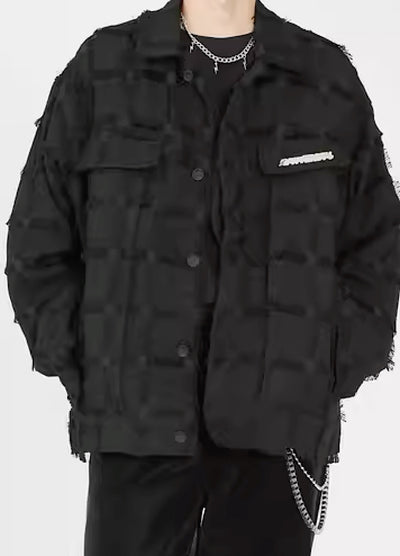 [BOB]One-block silhouette under-damaged jacket BO0017