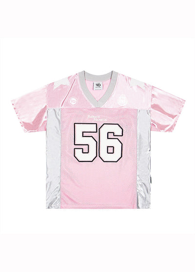 【Take off】Pop color oversized front number sporty short sleeve T-shirt  TO0033