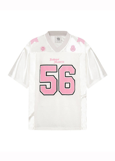 【Take off】Pop color oversized front number sporty short sleeve T-shirt  TO0033