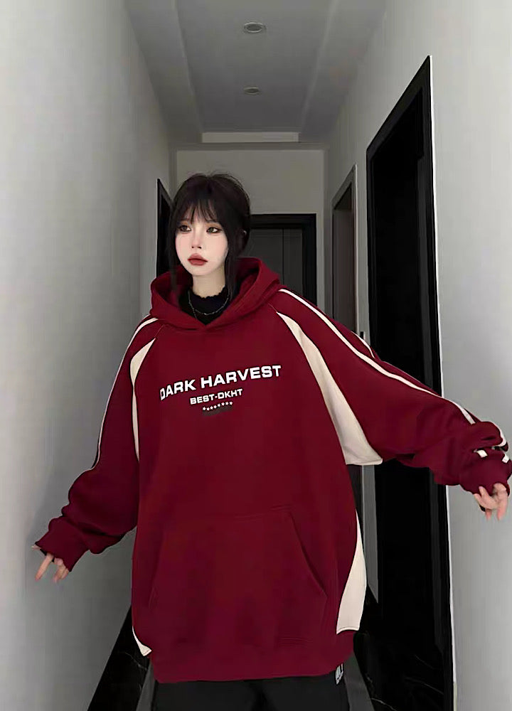 [W3] Full line design double coloring over hoodie WO0044
