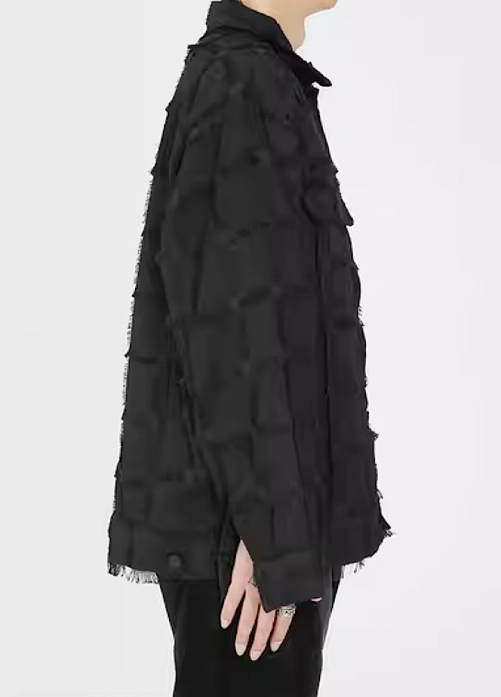 【BOB】One-block silhouette under-damaged jacket  BO0017