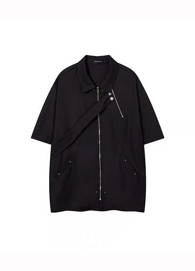 【W3】Multi-gimmick design basic silhouette short sleeve shirt  WO0045