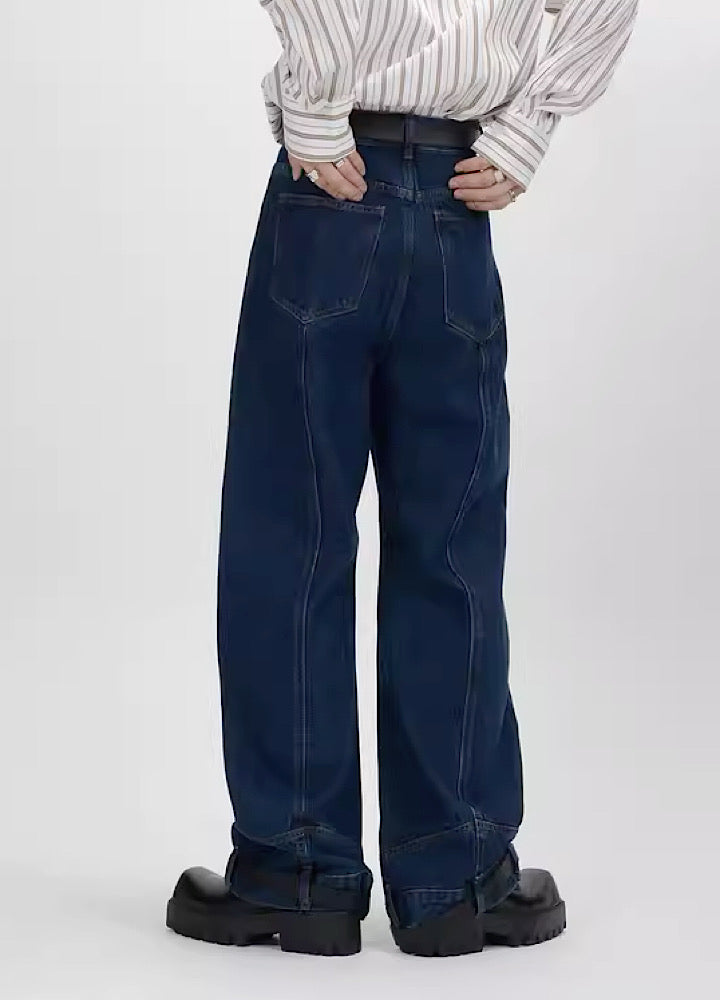 [LUCE GARMENT] Multiverse line falling silhouette denim LG0044