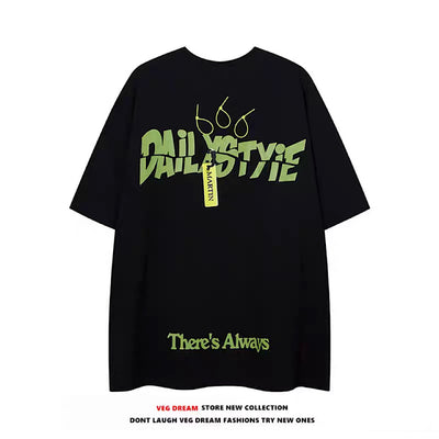 【VEG Dream】Grunge street design graphic short sleeve T-shirt  VD0223