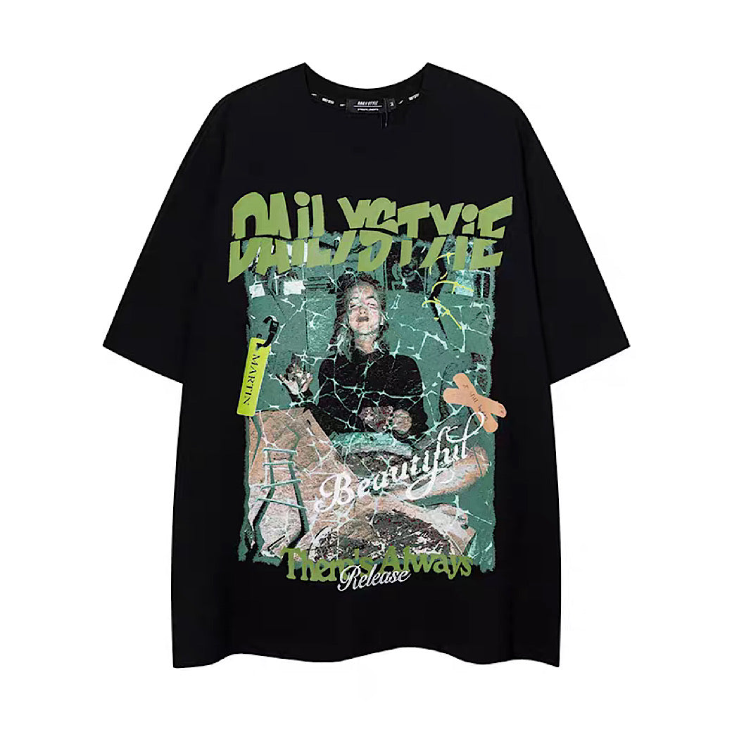 【VEG Dream】Grunge street design graphic short sleeve T-shirt VD0223 ...