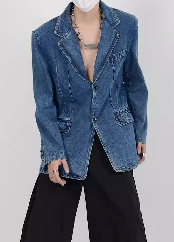 【LUCE GARMENT】V neckline base tailored jacket  LG0046