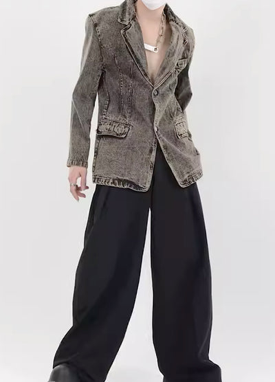 【LUCE GARMENT】V neckline base tailored jacket  LG0046