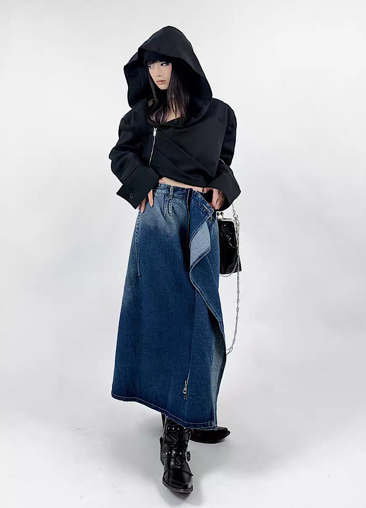 【Rouge】Reversible 2way design straight denim skirt  RG0017