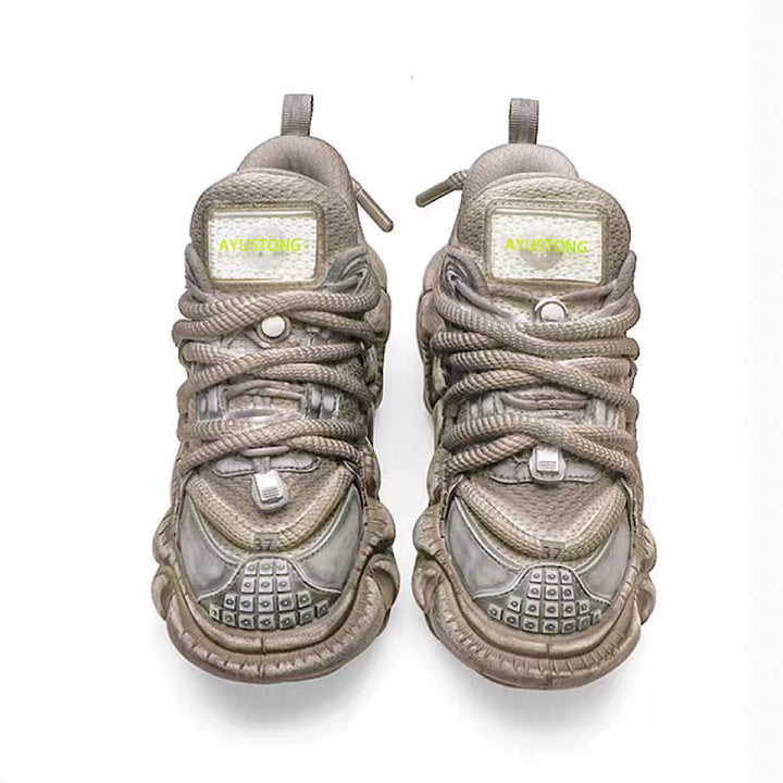Dirt gray silver dull color gimmick wide sneakers HL3152 – HI-LANDER