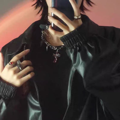 【6/14新作】Red Cross Design Blood Silhouette Necklace  HL3160