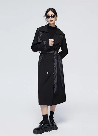 [CHICSKY] Multiway Design Loose Silhouette Black Coat CH0020