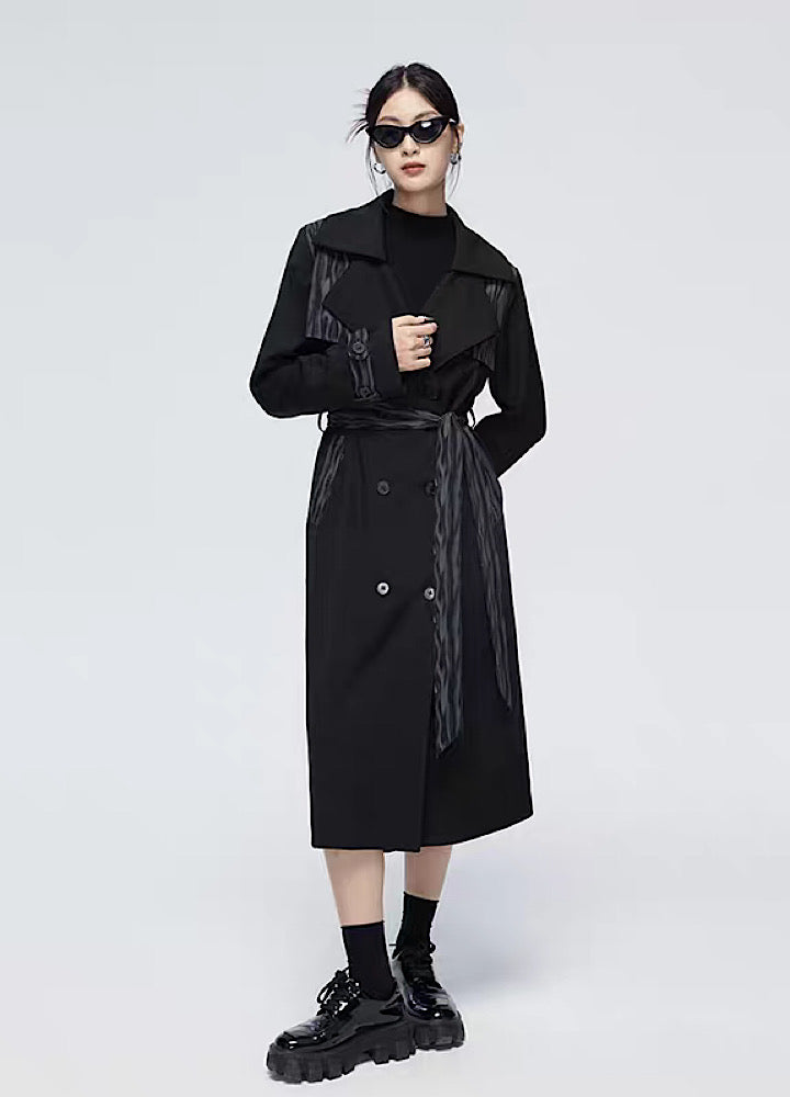 CHICLINE [チックライン] LOELVE JACKET CHICSKY] Multiway Design Loose Silhouette Black Coat CH0020