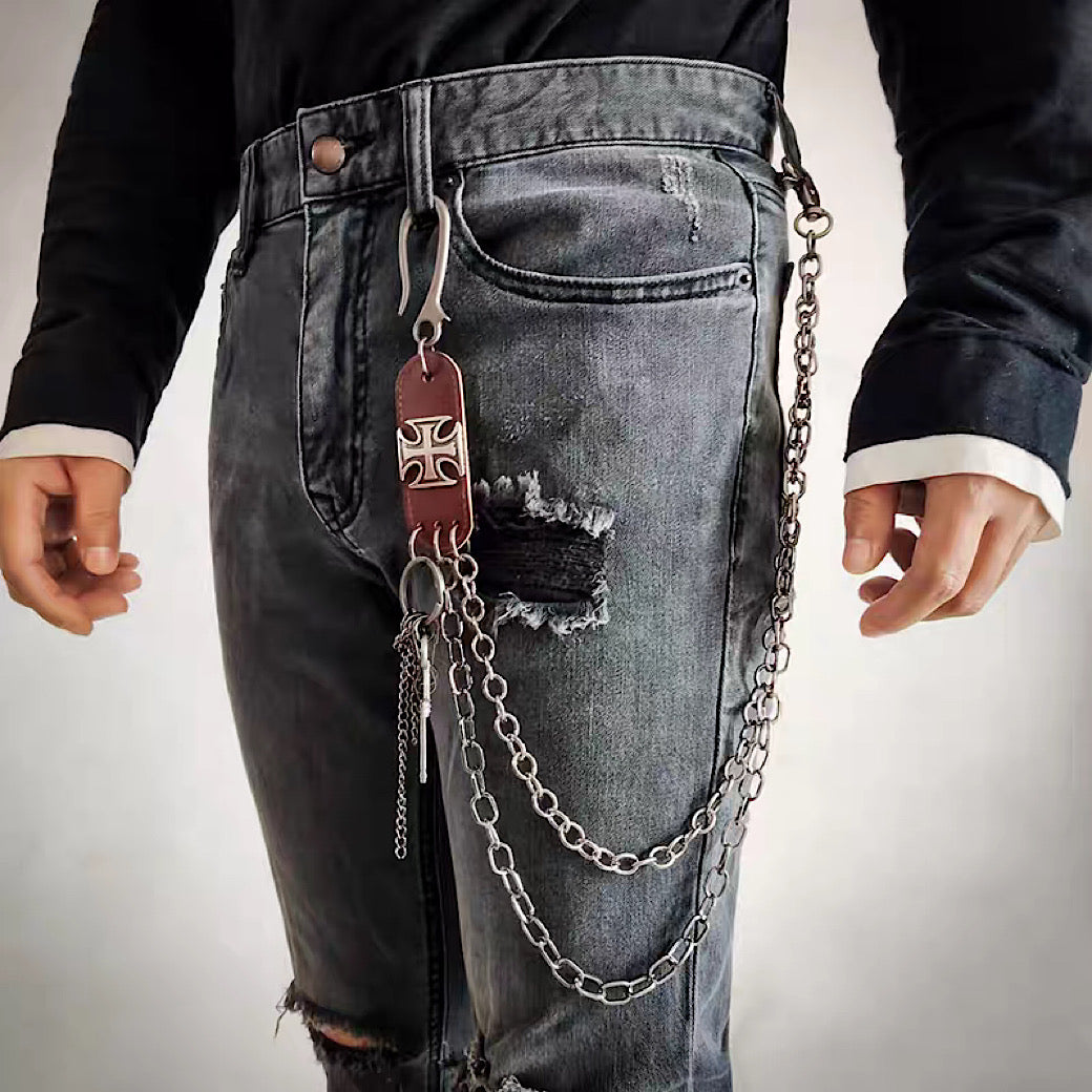 【6/14新作】Double design cross leather wallet chain  HL3164