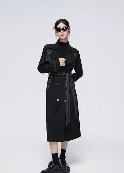 [CHICSKY] Multiway Design Loose Silhouette Black Coat CH0020