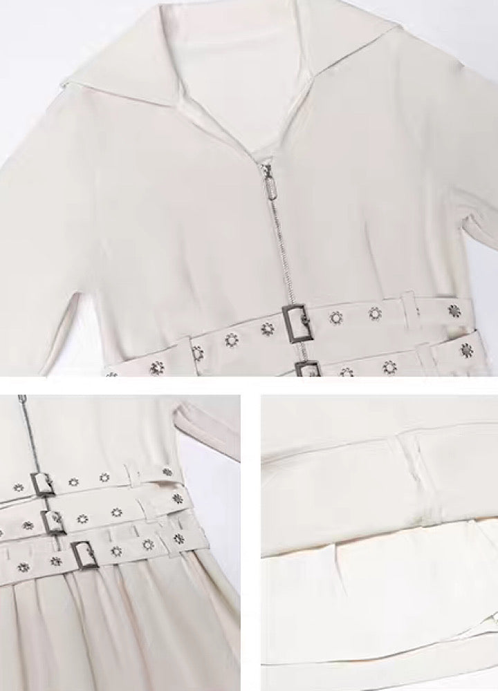 【CHICSKY】Waist belt design slim silhouette over dress  CH0021