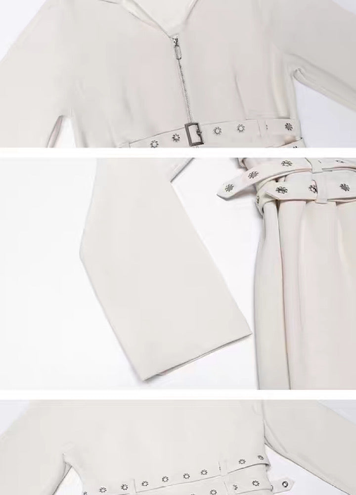 [CHICSKY] Waist belt design slim silhouette over dress CH0021