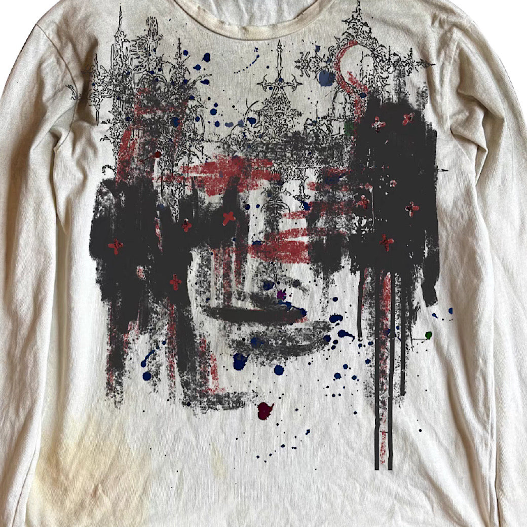 【6/14新作】Vintage Blood Dirt Front Design Long Sleeve T-Shirt  HL3167