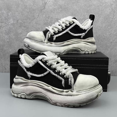 【4/2新作】Dirt Design denim stitch style platform sneakers  HL3250