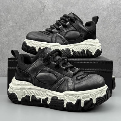 【4/2新作】Vintage melted and frayed design platform silhouette sneakers  HL3251