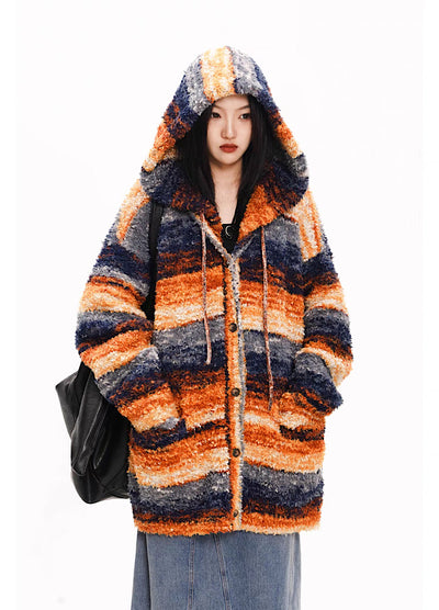 【THELIGHT】Vibrant full color rug grazing over hoodie  TL0001