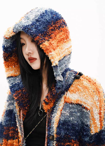 【THELIGHT】Vibrant full color rug grazing over hoodie  TL0001