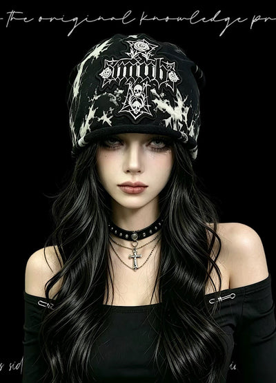 【Miub】Dark Ritual Graphic Gothic Beanie  MB0021