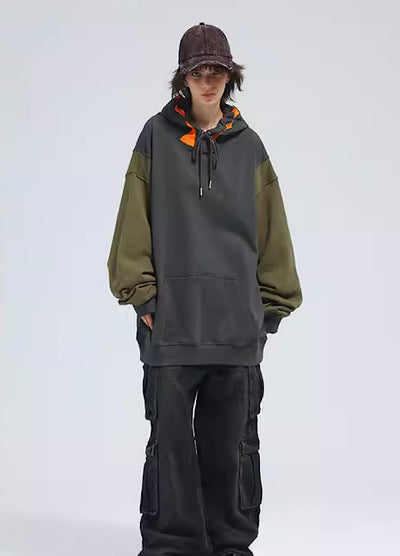 [A SQUARE ROOT] Dark vintage color acid braid hoodie AR0015