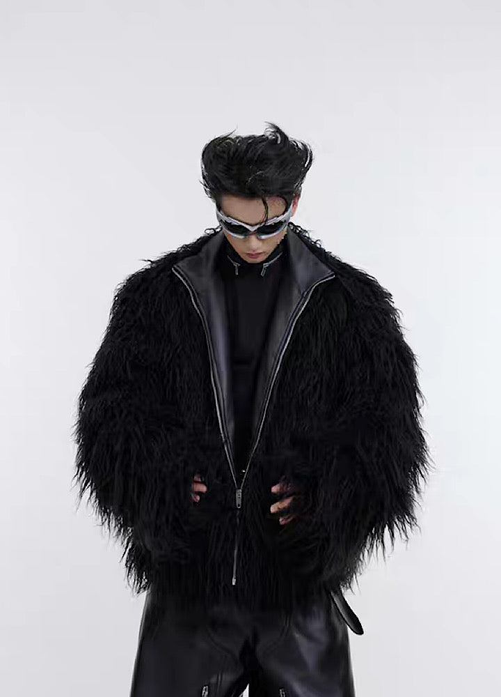 【Culture E】Fur design silhouette overload grace outerwear  CE0089