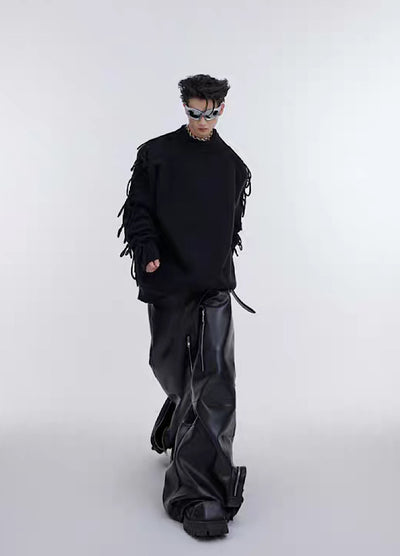 [Culture E] Sleeve gimmick design three-dimensional silhouette sweater CE0091