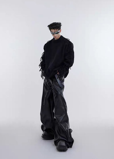 [Culture E] Sleeve gimmick design three-dimensional silhouette sweater CE0091