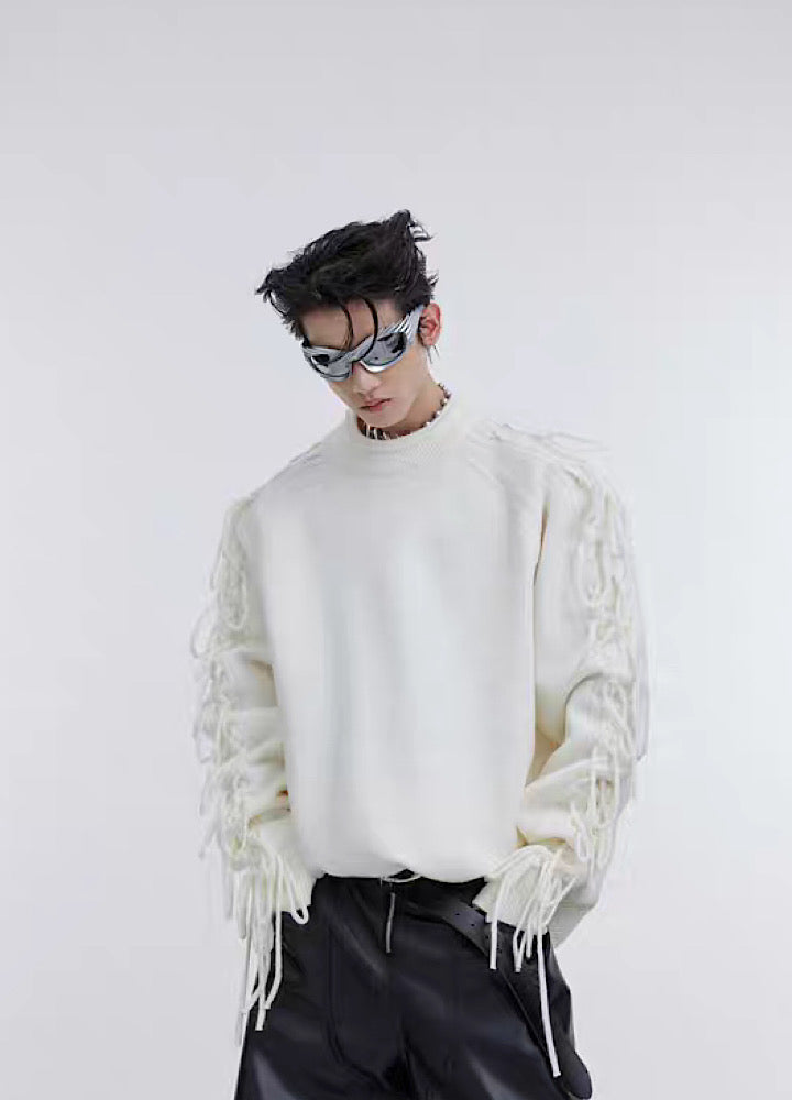 【Culture E】Sleeve gimmick design three-dimensional silhouette sweater  CE0091