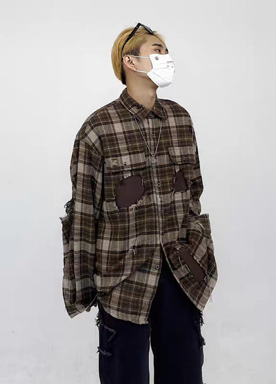 [CEDY] Vintage Brown Color Ohmage Long Sleeve Shirt CD0036