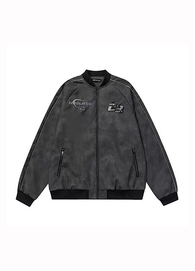 [CEDY] Futuristic design initial over silhouette jacket CD0038