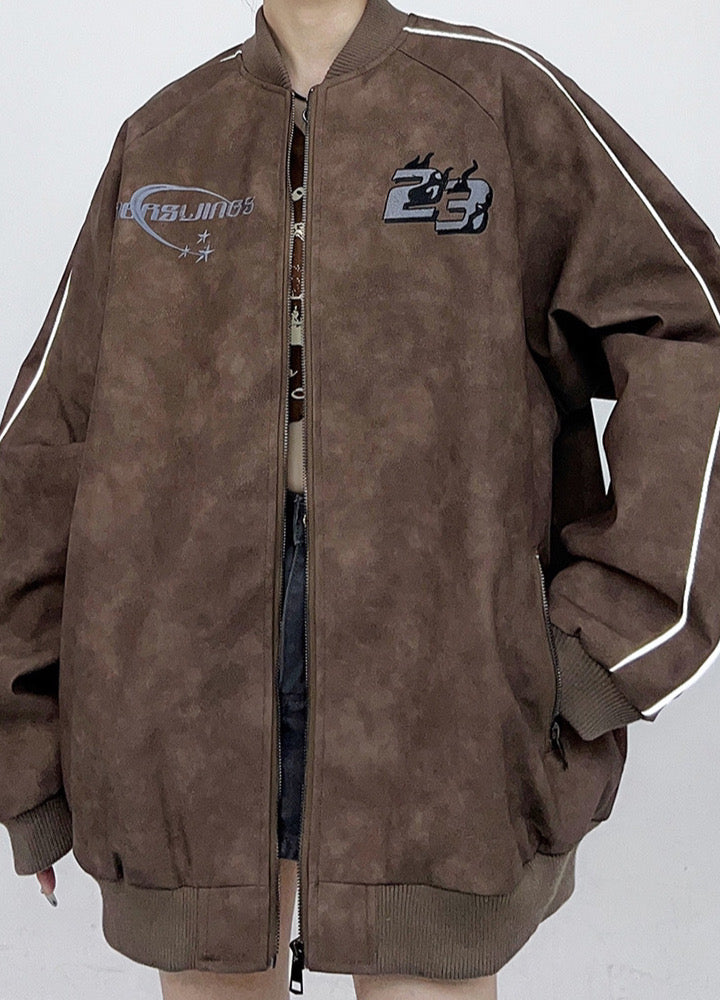 【CEDY】Futuristic design initial over silhouette jacket  CD0038