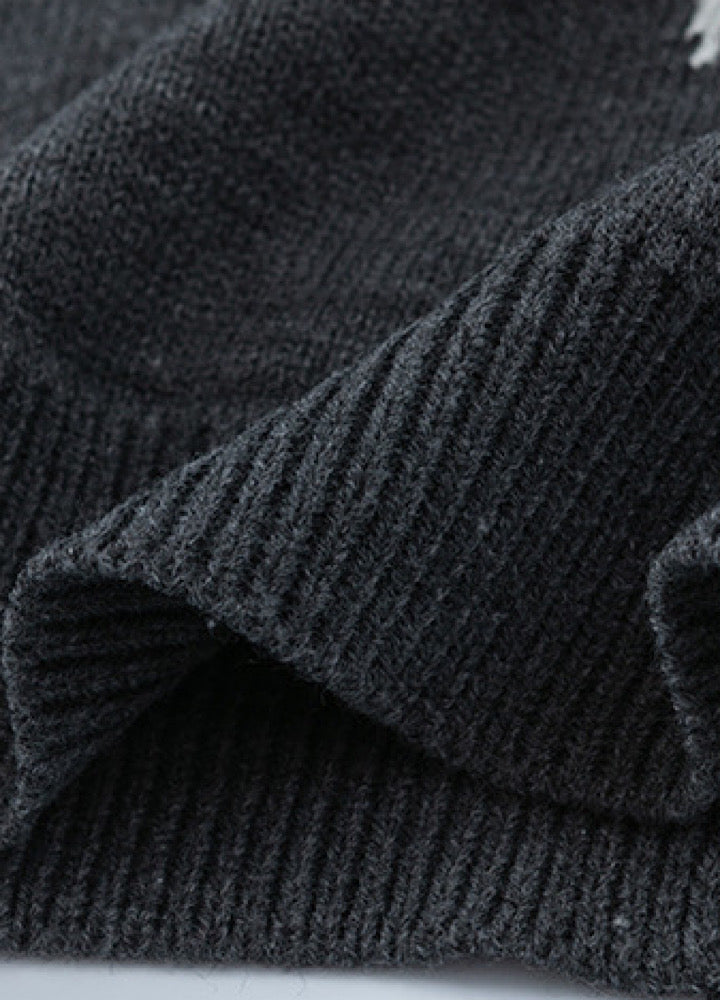 [CEDY] Fiber Star Design Distressed Overknit Sweater CD0040