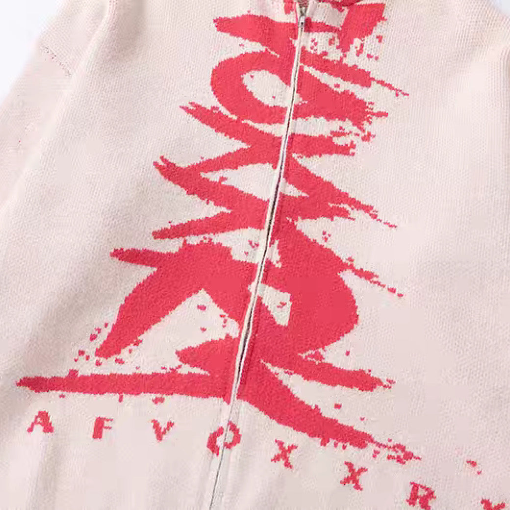 【NIHAOHAO】Crack design full zip gimmick star hoodie  NH0076