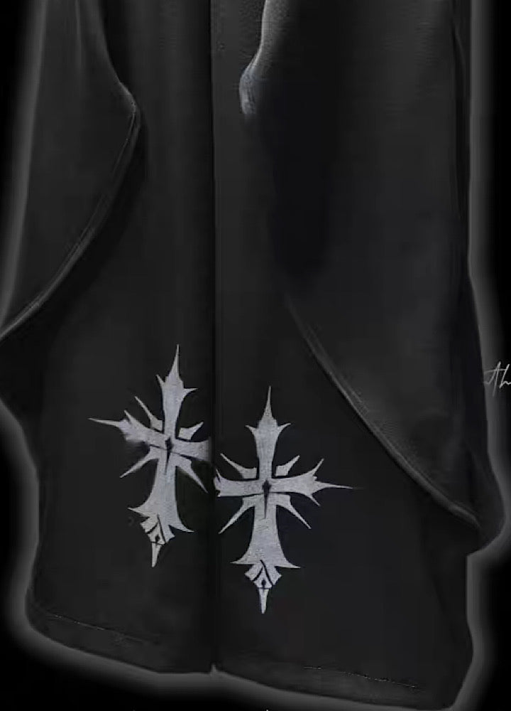 【Miub】Three-dimensional wide silhouette mode black slacks pants  MB0003