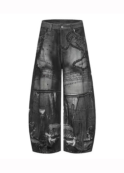 TR BRUSHSHIFT】3D printed illustration design dark black wide
