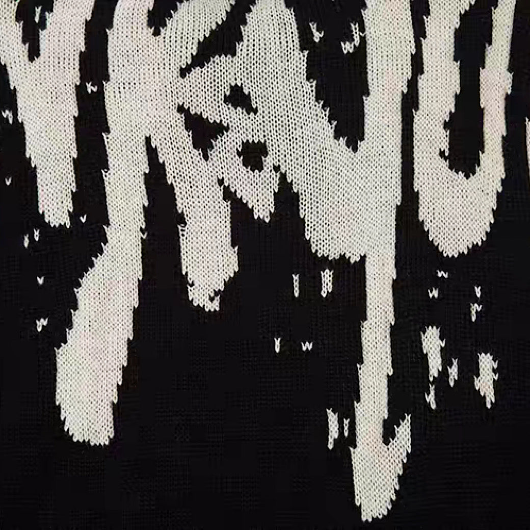 【NIHAOHAO】Blood Paint Design Road Brace Knit Sweater  NH0078