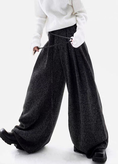 [EDX] High-end wide silhouette simple design loose pants EX0009
