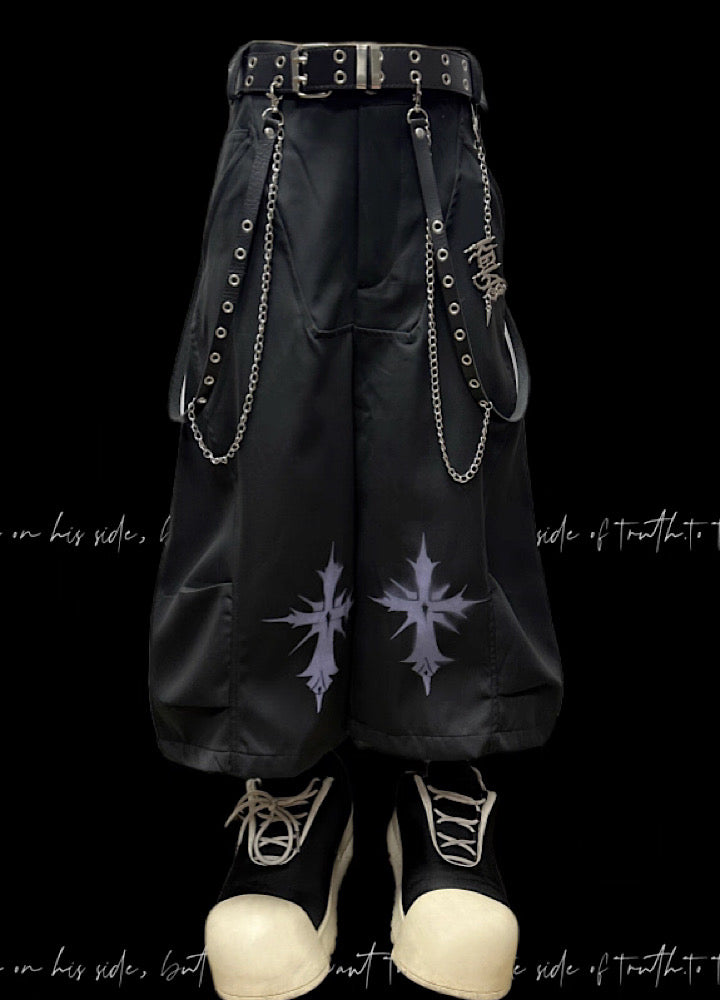 【Miub】Mid-range double cross design slacks and shorts  MB0007