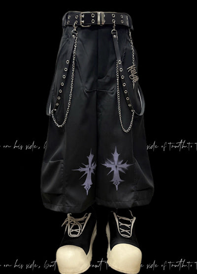 【Miub】Mid-range double cross design slacks and shorts  MB0007